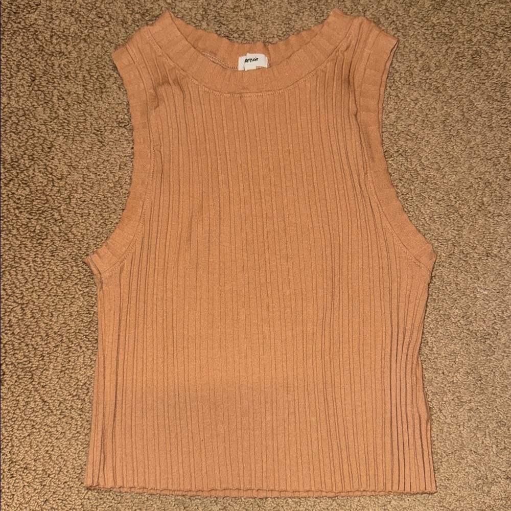 Aerie Tan Sleeveless Ribbed Knit Top